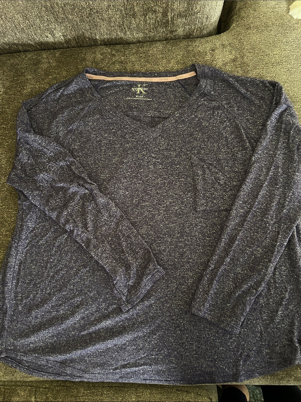 Calvin Klein Navy Heather V-Neck Pullover